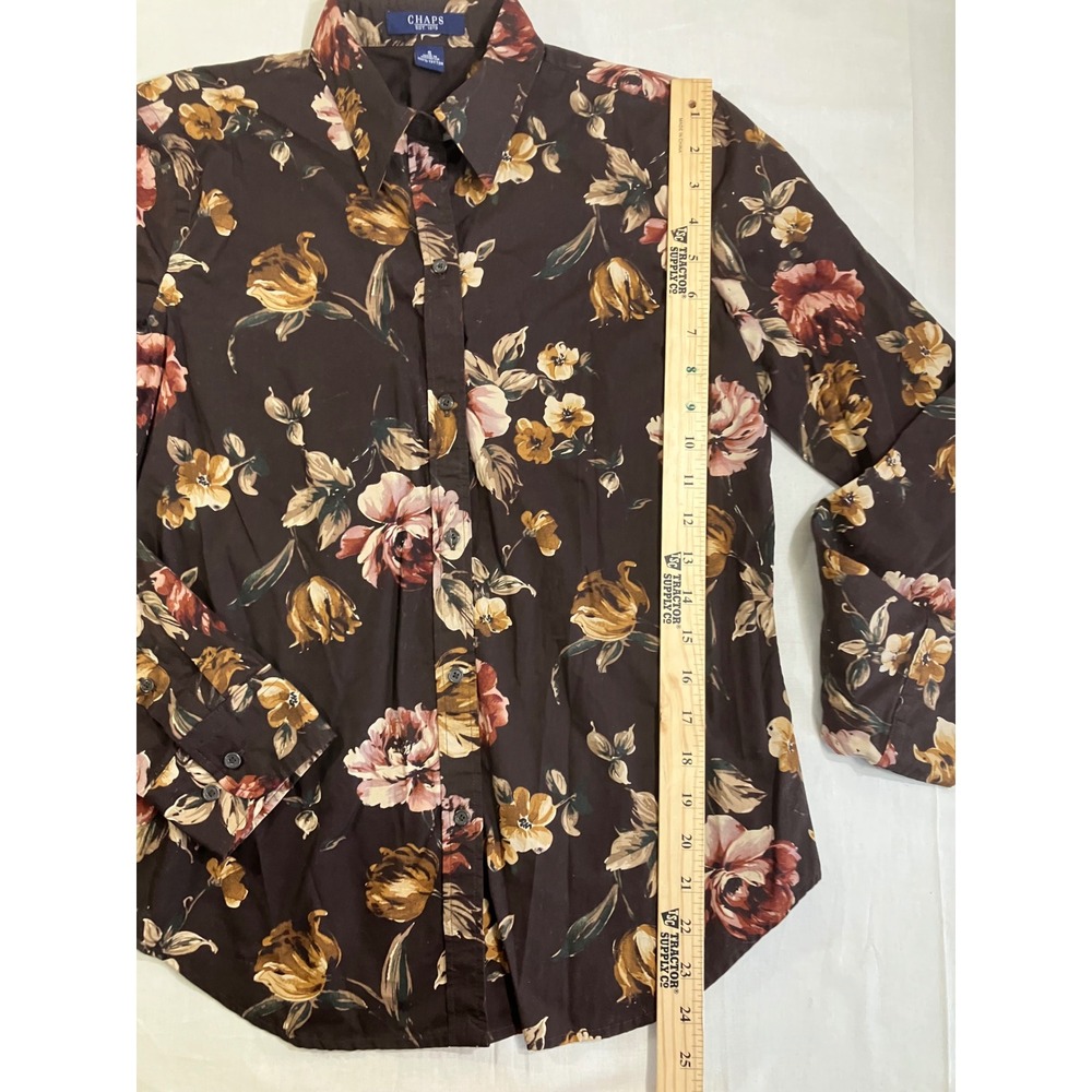 Chaps Womens Brown Herringbone Wool Blend Blazer and Floral Cotton Shirt Set S - Picture 6 of 13
